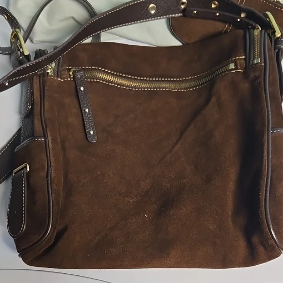 Maxx New York Brown Suede Crossbody Bag - Picture 4 of 6